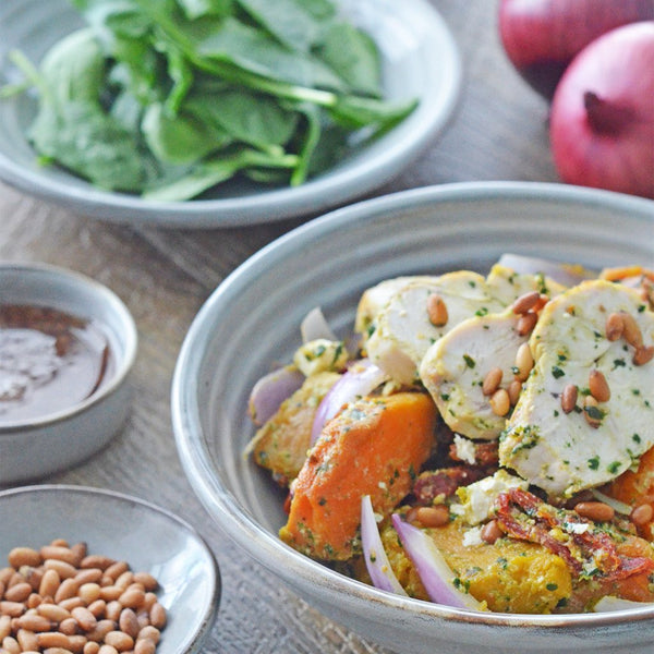 Pesto + Pumpkin Chicken Salad